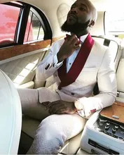 Latest Coat Pant Designs Ivory Pattern Red Shawl Lapel Men Suit Slim Fit 2 Piece Skinny Tuxedo Custom Stylish Suits Masculino 41