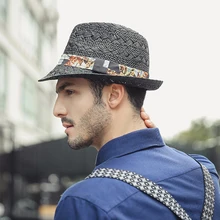 Унисекс летняя соломенная шляпа с текстурой Fedora w/Тканевая повязка, для мужчин/женщин, как пляжная Праздничная фетровая шляпа