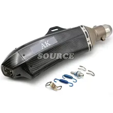 36mm-51mm motorcycle accessories Akrapovic muffler pipe scooter exhaust pipe carbon fiber For Honda Kawasaki Suzuki Yamaha