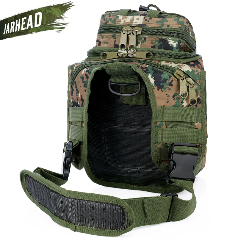 Bolsa de sela tática impermeável camuflagem, bolsa de ombro multifunções, fotografia ao ar livre, câmera SLR, bolsa de exército para caminhadas e caça
