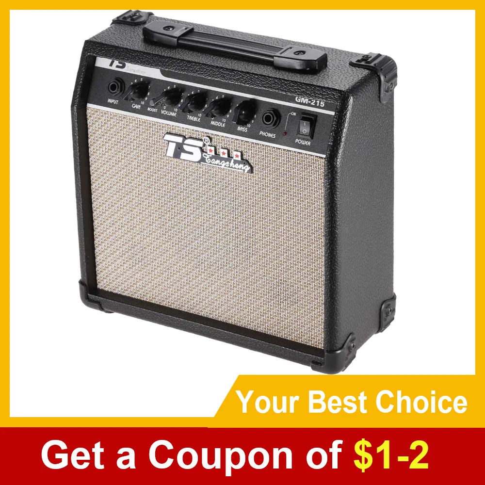 Professional GM 215 15W Electric Guitar Amplifier Amp Distortion with 5