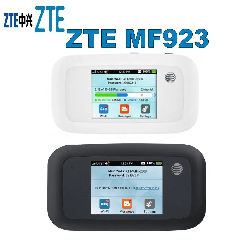ZTE MF923 (AT&T Velocity) 4G LTE Mobile Hotspot with Touch Screen - Enhanced Connectivity on-the-go image 3