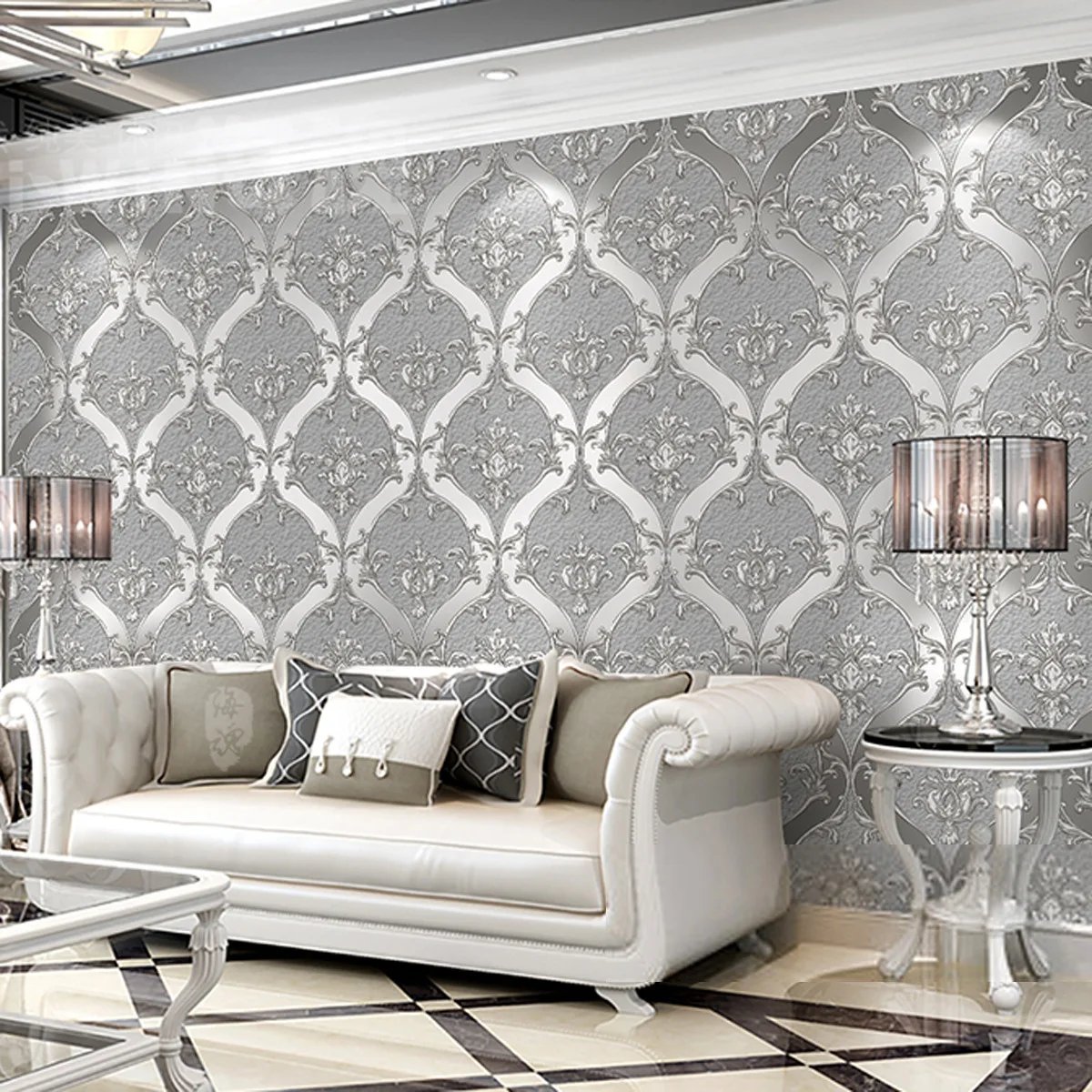 European Retro Damascus Living Room TV Background Wallpaper Embossed Thickened Brown Non-woven Bedroom Film and TV Wall Paper European Retro Damascus Living Room TV Background Wallpaper Embossed Thickened Brown Non-woven Bedroom Film and TV Wall Paper