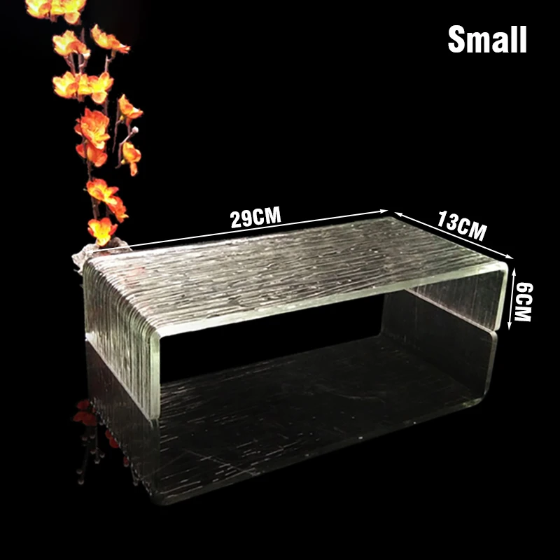 Сашими поднос акриловый суши стенд демонстрационная полка буфет прозрачный торт Рождественская столовая посуда пищевая тарелка 3 разных размера 1 шт - Цвет: small