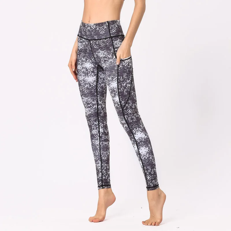 

Drop shipping running training fitness polyester spandex breathable soft stretchy phone packet yoga pants for womens