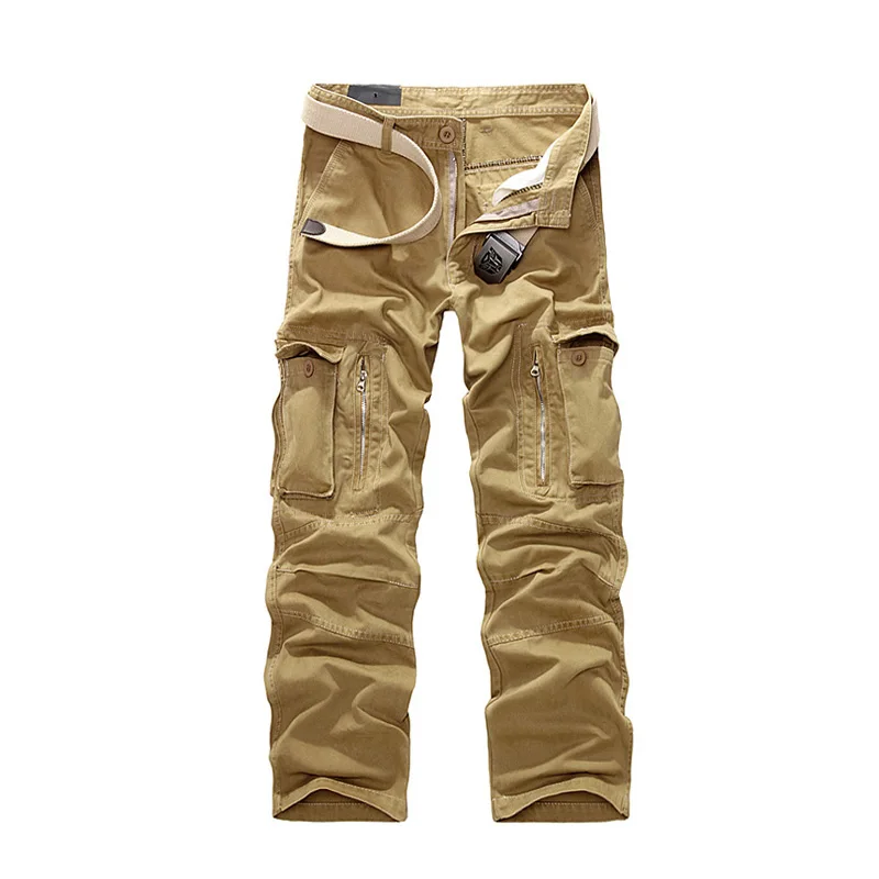 Популярные Модные осенние мужские брюки-карго камуфляжного цвета с несколькими карманами, на молнии, высококачественные повседневные
