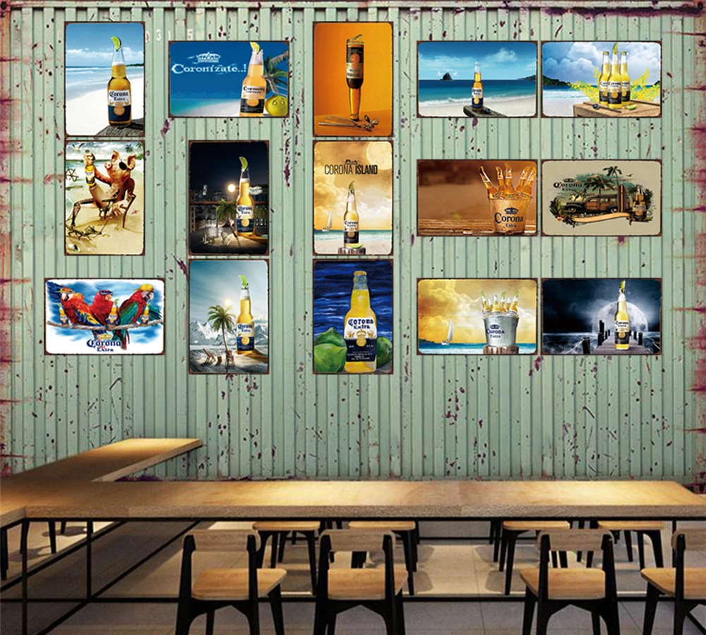 

Corona Extra Beer Vintage Metal Sign Drinking Wine Bottle Retro Wall Pub Restaurant kitchen Home Art Bar Decor DU-2040