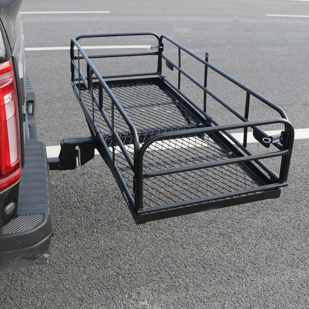 Hitch Mount Cargo Carrier 60" X 24.4" X 13.8" Folding Cargo Rack Rear
