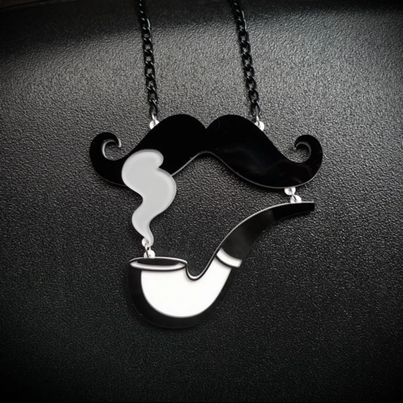 

European Fashion Personality Exaggerated Night Club Women Jewelry Acrylic Hip Hop Long Chain Tobacco Pipe Necklace