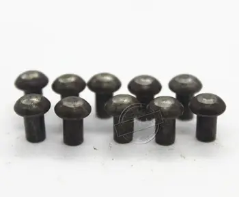 

50Pcs M4 x 8mm Solid Half Round Head Carbon Steel Rivets Hand Type Rivet dark Color
