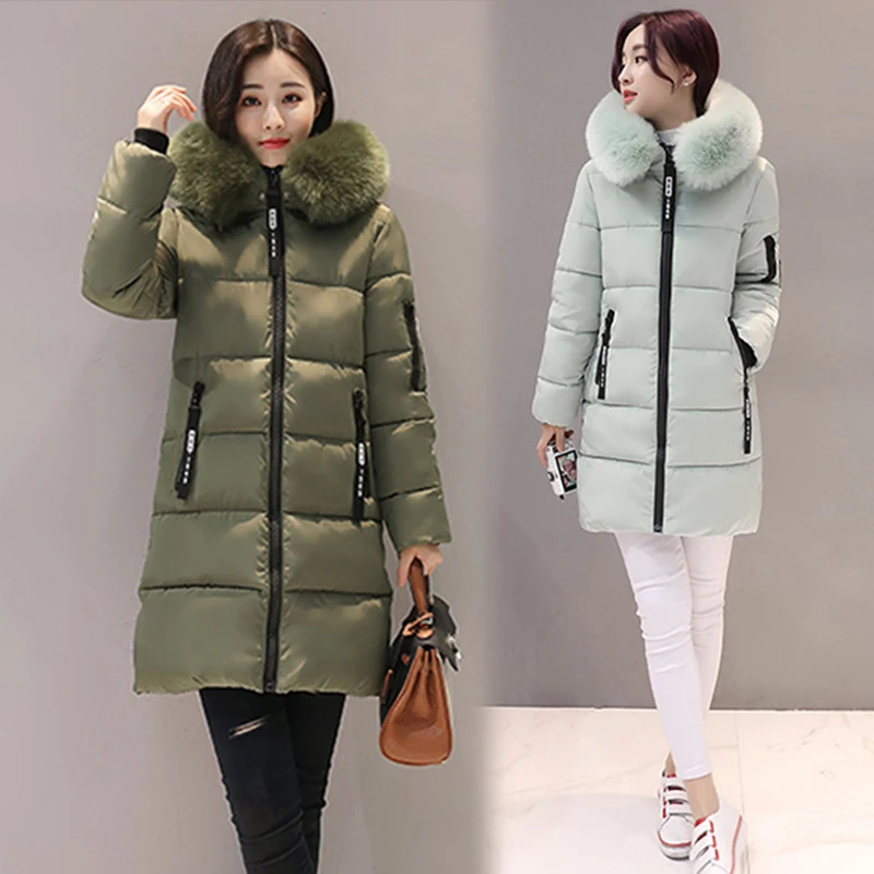 2017 fur collar big size 3XL winter font b jacket b font font b women b