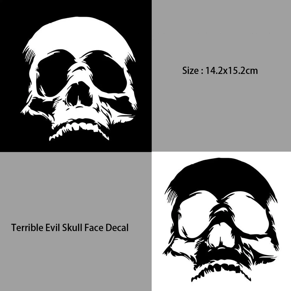 

Removable car styling Car Stickers Terrible Evil Skull Face Funny Motorcycle Vinyl Decals for car auto product