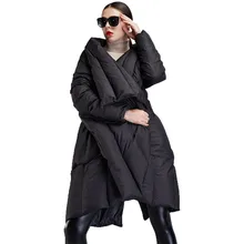 Зимняя новая модная брендовая Женская пуховая куртка женское холодное зимнее пальто Асимметричная Длина верхняя одежда Высокое качество