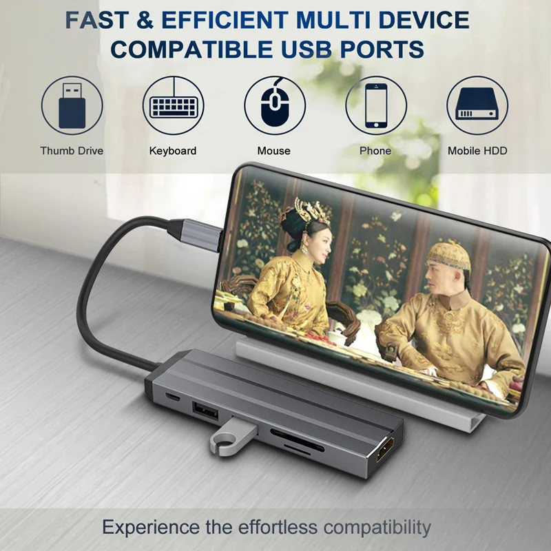 Cena AIXXCO USB HUB USB C do hdmi SD TF do MacBook Samsung Galaxy S10 Huawei Mate 20 P20 pro typ C USB 3.0 HUB