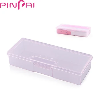 

PinPai Practical Nail Art Storage Box 1PC Nail Decoration & Small Stuffs Storage ABS Tools Container Transparent Pink/White Case