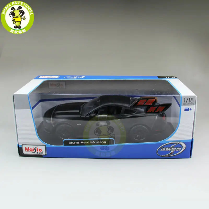 1:18 2015 Ford Mustang GT 5,0 литая под давлением модель автомобиля для подарков коллекционирование, хобби матовый черный maisto