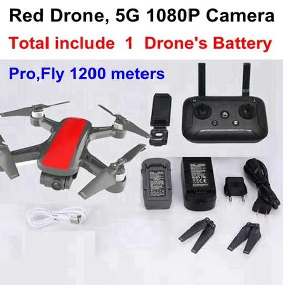 C-FLY Дрон CFLY Dream gps RC бесщеточный мотор 5G wifi FPV 800M 1080P HD камера режим следования за мной круг Летающий оптический поток VS f11 - Цвет: Red  Dream Pro 1b