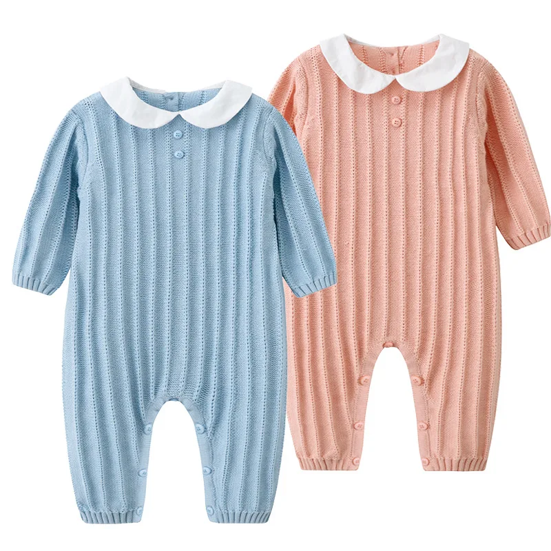 

Fashion Candy Color Baby Knitted Rompers Autumn Long Sleeves Newborn Infant Girls Overalls Infant Cotton Jumpsuits Kids Clothing