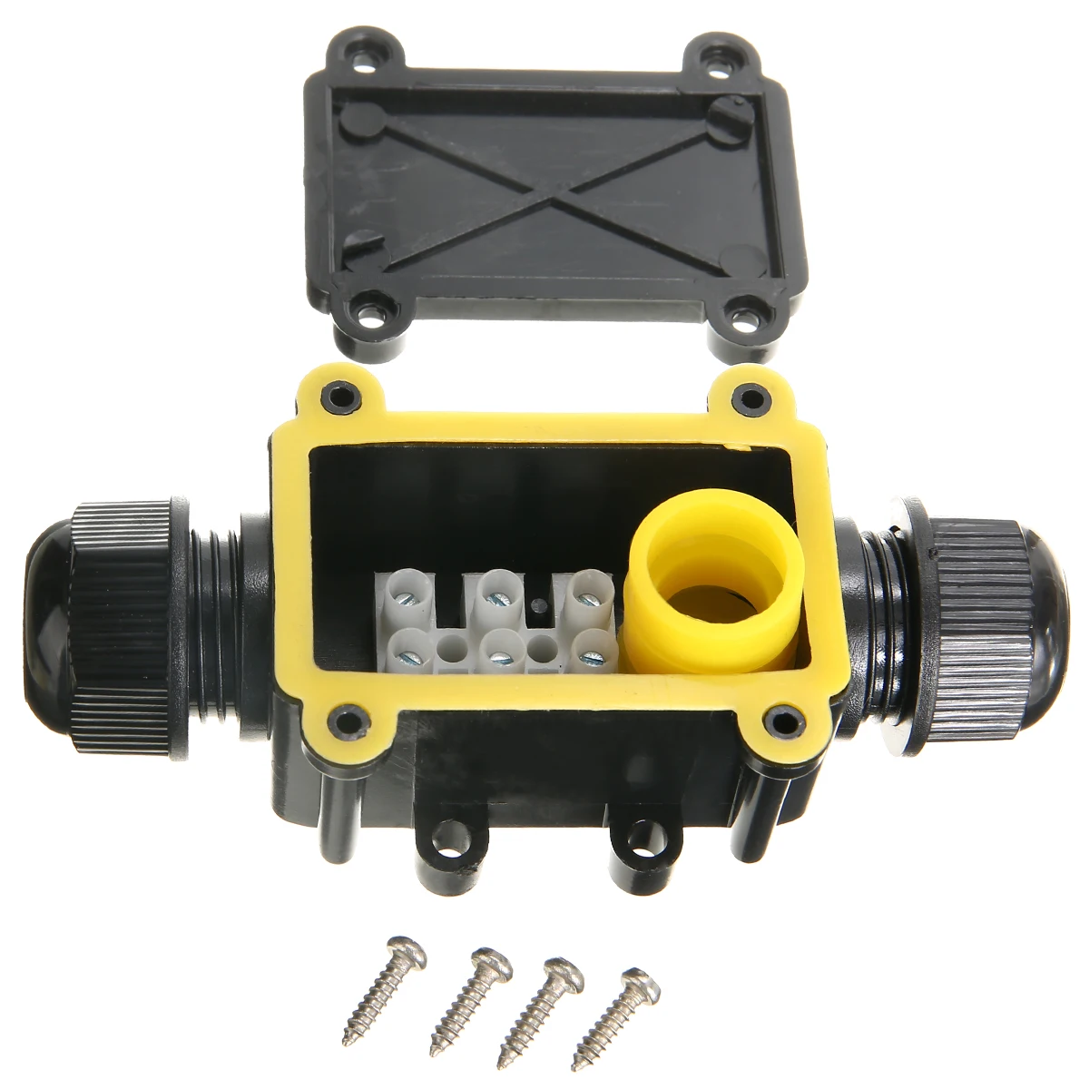 2 Way IP68 Outdoor Waterproof Cable Connector Junction Box Black Electrical Junction Box Wire Protection for Street Lamp