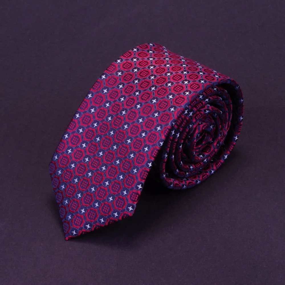 Ricnais Quality Slim Tie Mens 6cm Necktie business Red Green wedding tie gift gravata JACQUARD WOVEN Skinny Ties For Men
