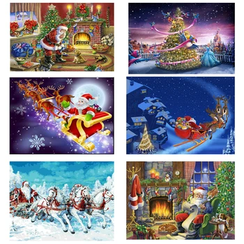 

Full Drill 5D Diamond Painting Christmas Decorations for Home Santa Claus Reindeer Pattern Cross Stitch Diamond Embroidery
