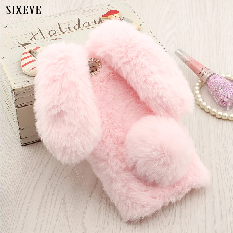 

Cell Phone Warm Cute Rabbit Case For Huawei P8 P9 P10 P20 Pro Lite Plus 2017 Honor 8 9 Mate 9 10 Lite Y6 Y9 2018 Nova GR3 Cover