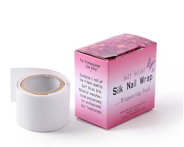 

wholesale 50 Roll White Adhesive Silk Nail Protector Wrap Fiber glass Nails Tape Reinforce Nail Art Manicure Decor Tools