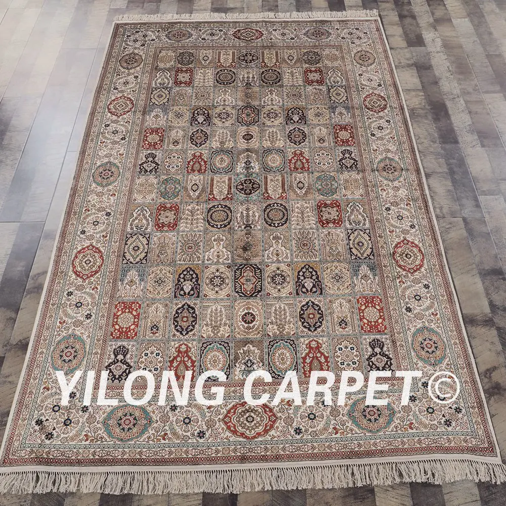 Yilong 5'x8' изысканные персидские ковры ручной работы античный Iran шелковый ковер(YHW327A5x8