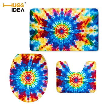 

HUGSIDEA Modern Style Bathroom Warm Floor Carpets 3PCS Set Home Decor Non-slip Mats WC Toilet Velvet Lid Pads Hotel Area Rugs