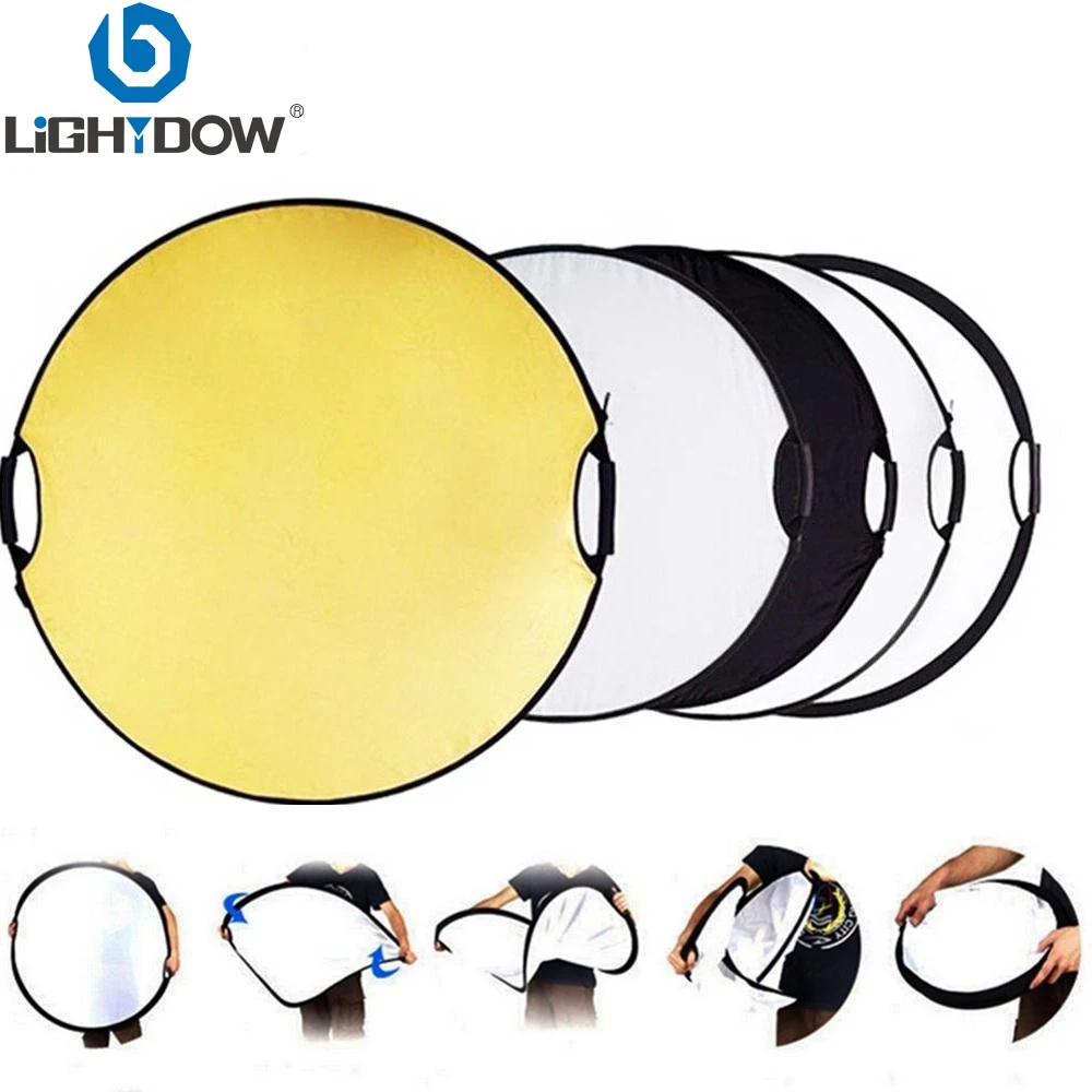 Lightdow 110CM 43 Inch 5 in 1 Portable Foldable Collapsible Multi Disc Light Reflector Kit For