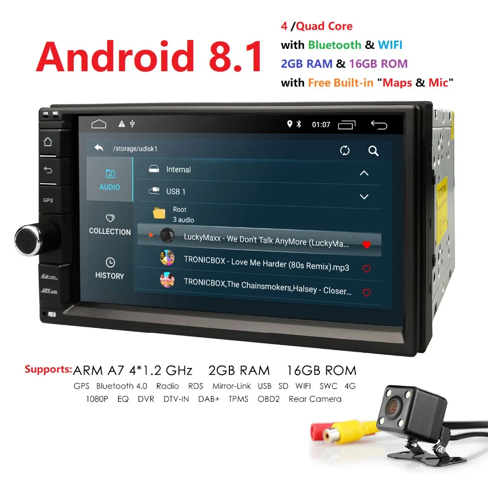 Universal Quad Core Double 2 Din Android 8 1 font b Car b font Stereo font