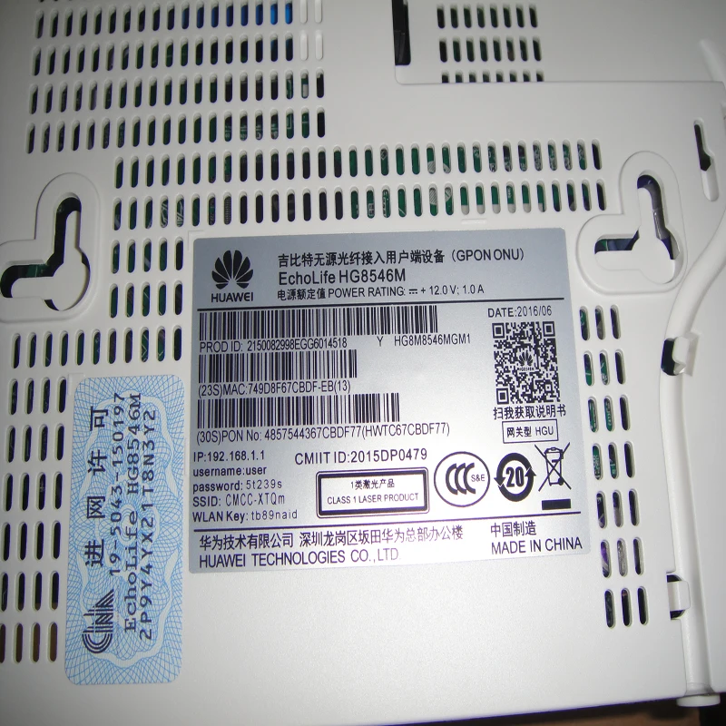 100% оригинальный новый HW HG8546M Gpon WiFi Ont onu 2 кастрюли + 4FE 1USB модем с английским