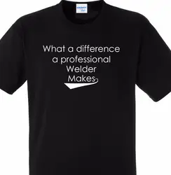 Мода 2019 г. черный для мужчин футболка Профессиональный сварщик что разница делает Сварка Рождественский подарок футболки