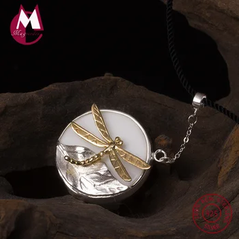 

NEW 925 Sterling Silver Necklaces & Pendant For Women Natural Leaves Animal Pendant Trendy Black Rope Chain Fine Jewelry YN40
