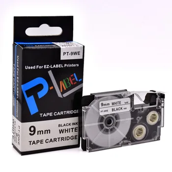 

3PCS Black on White 9mm*8M Label Tape for Casio PT-9WE/XR-9WE Compatible for KL-60 KL-780 KL-120 Casio Label Printers