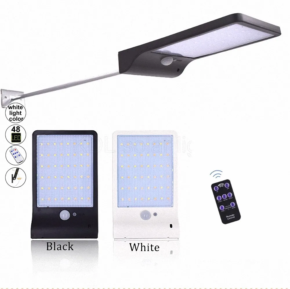 

48 LED Waterproof PIR Motion Sensor Wall Lamp 3 Mode Solar Light For Outdoor Pole Garden Lighting white spot li