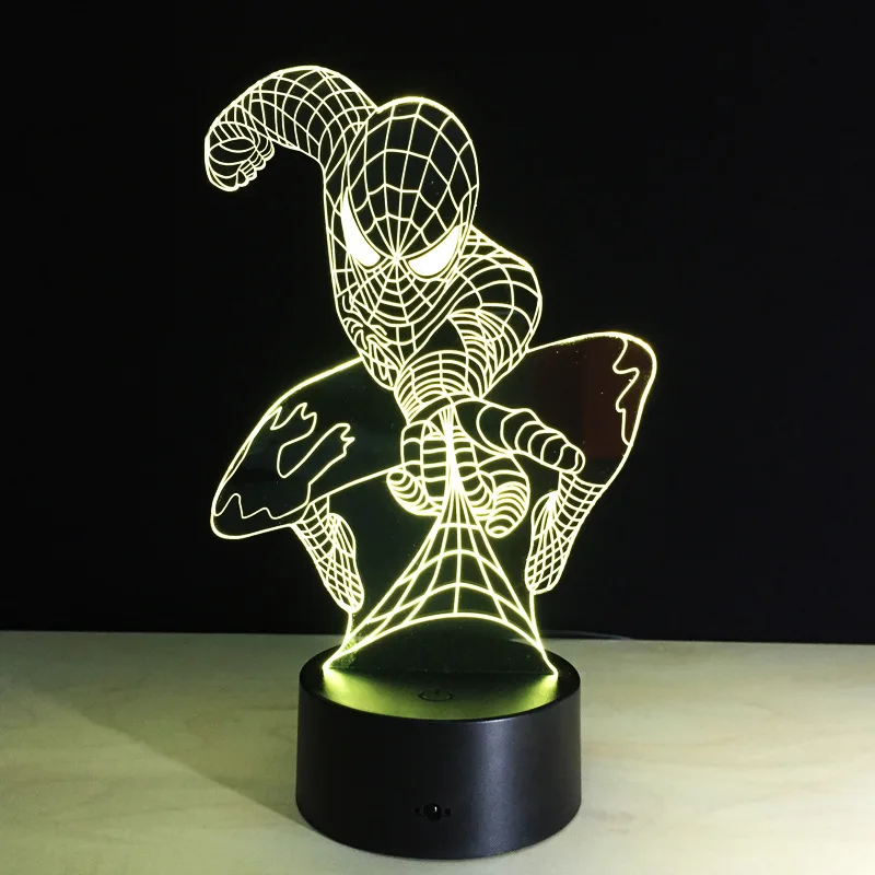 

Creative Spiderman 3D Led Night Lamp Night Lighting 2019 New Desk Lamp Amazing LED Night Light Kids Baby Children Bedroom Decor