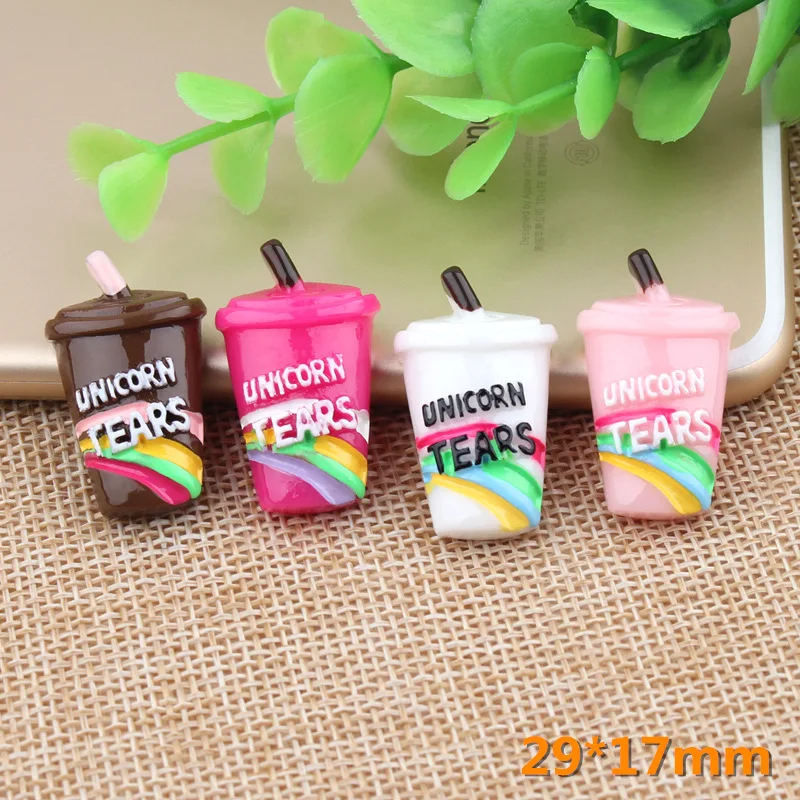 

10Pcs/Lot Rainbow Coffee Cup Polymer Slime Charms Modeling Clay DIY Kit Accesorios Box Toy For Children Slime Supplies