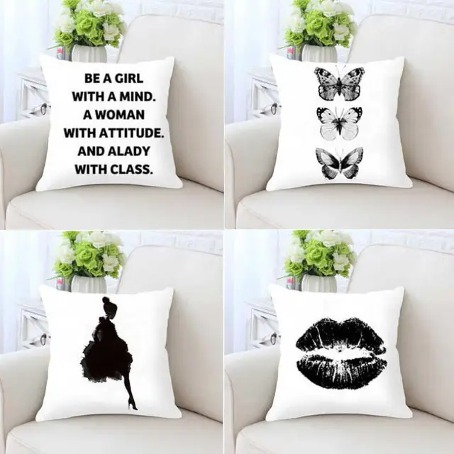 Best Offers Nordic Style Decoration Black And White Pillow Motivational Prints Butterfly Lips Love Heart Girl Cushion For Living Room Chair Best Offers Nordic Style Decoration Black And White Pillow Motivational Prints Butterfly Lips Love Heart Girl Cushion For Living Room Chair