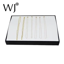 Портативный браслет жемчуг Цепочки и ожерелья Jewelry Дисплей лоток подставка-держатель Colliers Дисплей Организатор Box White& Black Velvet Показать случае