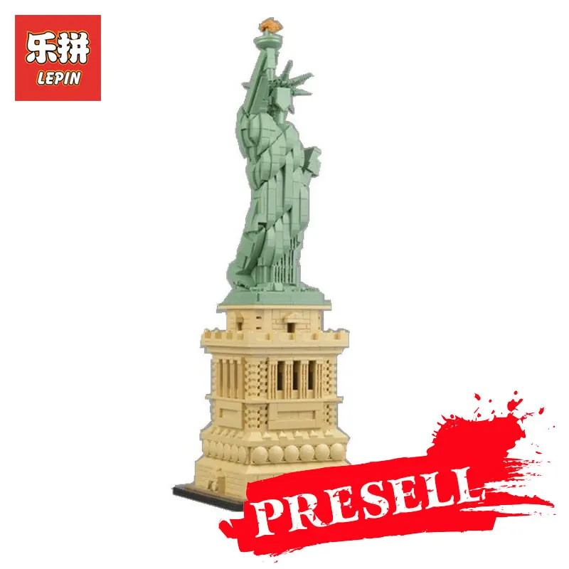 Lepin 17011 New Toys Architecture Series USA 21042 The Statue of Liberty Set Toys Model Building Blocks Bricks Kits DIY Gifts hot toys nanoblock world famous architecture statue of liberty building blocks mini construction brick model iblock fun for kid