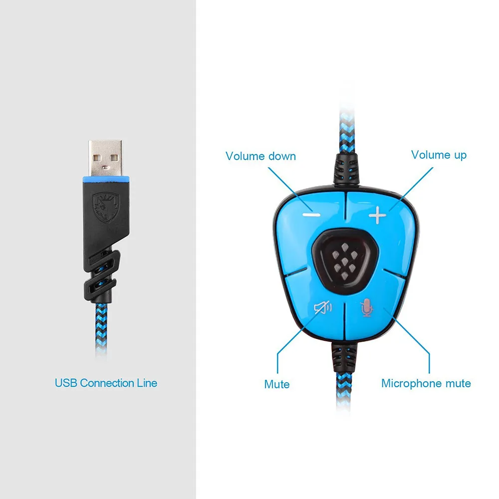 SADES SA 902 7 1 игровая стереогарнитура с эффектом звука для ПК наушники микрофоном