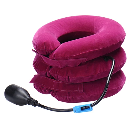 Забота о здоровье массаж шеи Релаксация воздуха шейки шеи мягкий бандаж устройство головная боль в спине плечо боль шейки тягового устройства - Цвет: hotpink