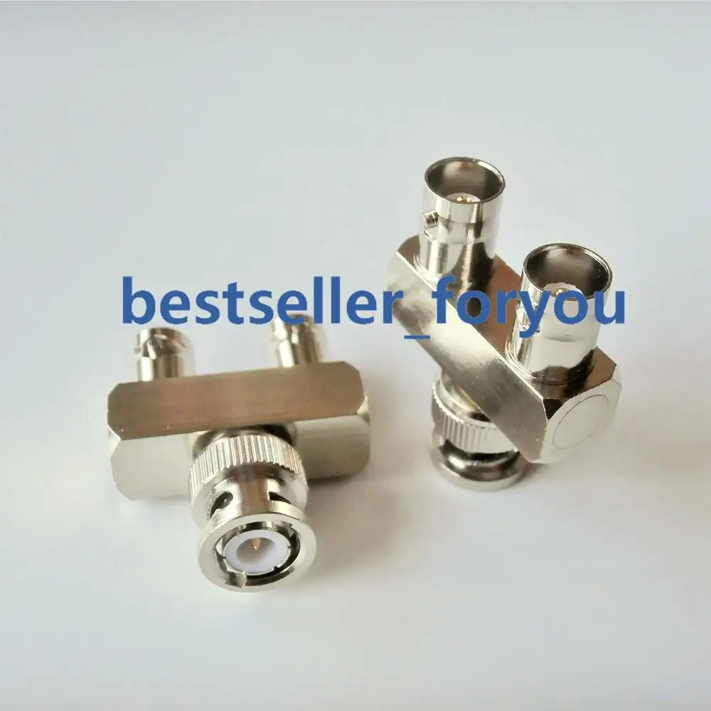 

1Pcs BNC Male to 2 BNC Female 3 Way Y RF Adapter Connector Nickel Plated Brass