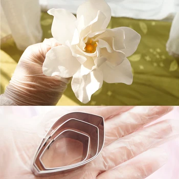 

Mijiang Stainless Steel Gardenia Flower Petal Cake Tools Fondant Cookie Cutters Wedding Cake Decorations Pastry Baking Mold A366