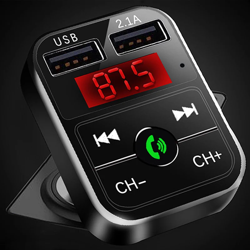 

FM Transmitter Bluetooth Hands Free Car Kit Car Styling MP3 Music Player TF Flash Music 5V 2.1A USB Charger 12V-24V FM Modulator