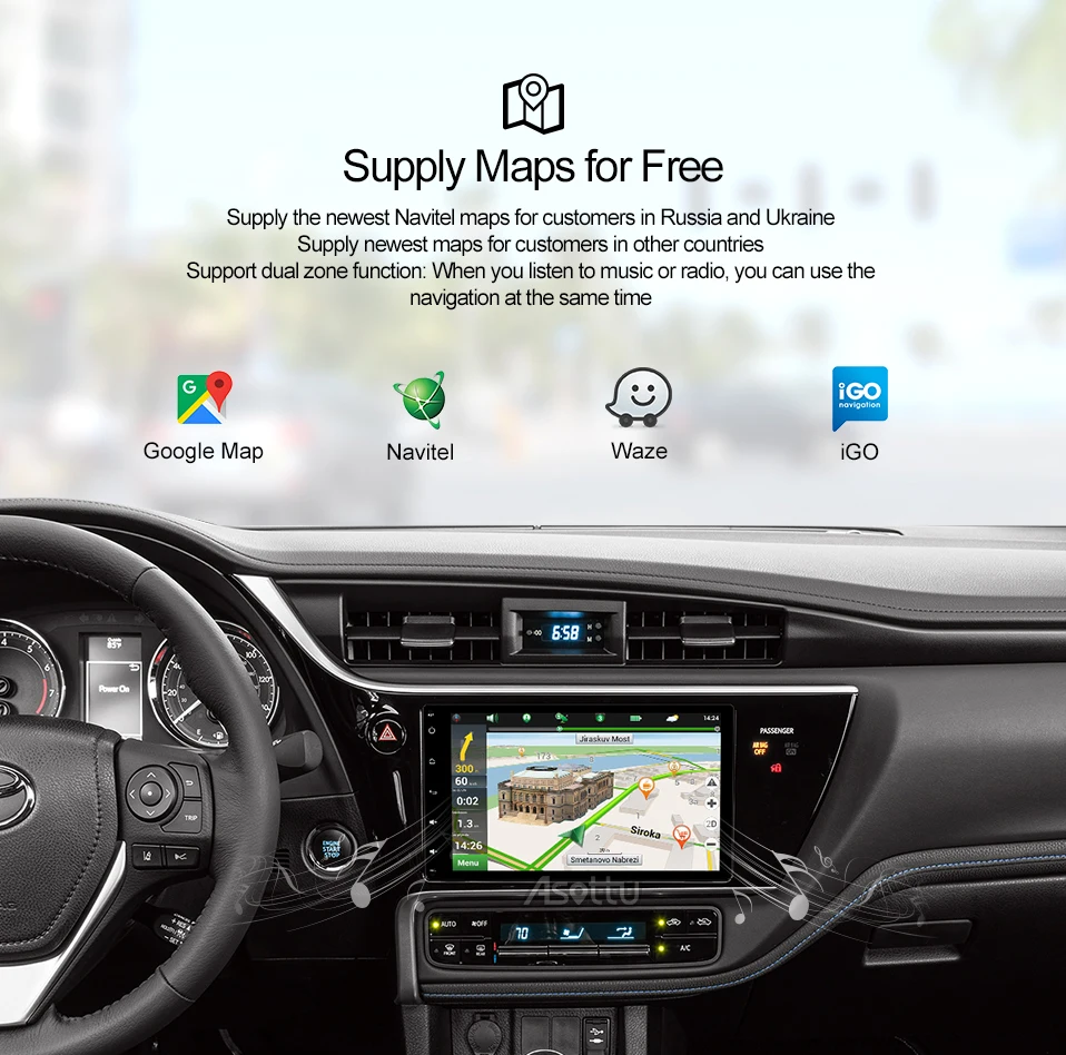 Asottu DSP android 9,0 px30 автомобильный DVD для Toyota Corolla Auris Fortuner Estima vios Innova gps навигация