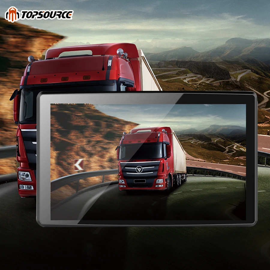 Topsource 9 дюймов ips sceen gps навигатор для грузовика Автомобильный видеорегистратор с