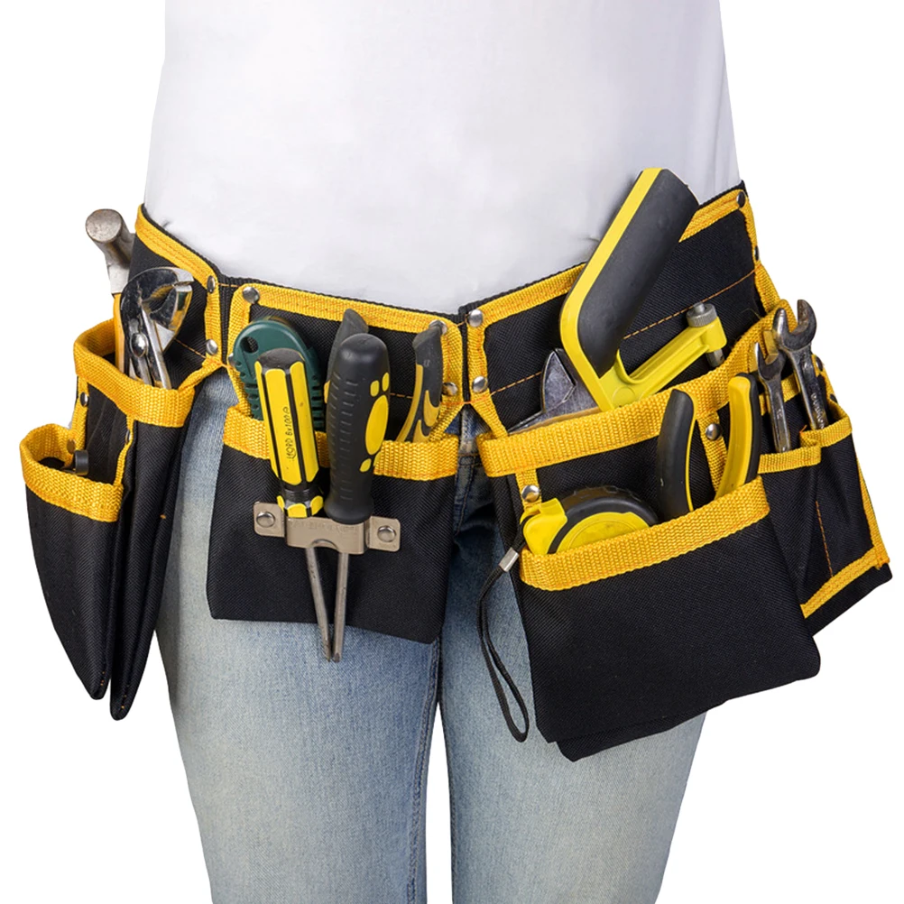 1pc Multi-functional Utility Pouch Belt Bag Electrician Tool Bag Oxford Cloth Waist Pocket Tool Storage Holder for Electrician