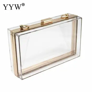 

Fashion Transparent Clutch Bag Luxury Evening Shoulder Chain Messenger Bag Evening Hard Box Clutch High-End Small Party Purse